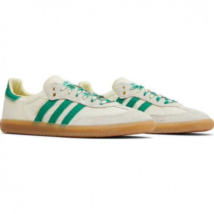 ADIDAS X WALES BONNER SAMBA CREAM WHITE BOLD GREEN